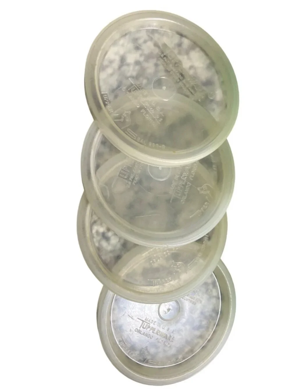 Tupperware Plastic Glasses With Lids Stackable Design Vintage - Picture 4 of 13